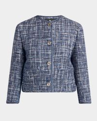 Single-Breasted Tweed Crop Jacket