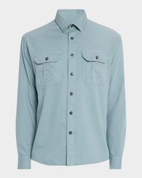 Men's Garment Dyed Casual Button-Down Shirt