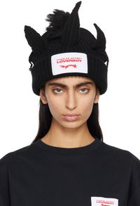 Charles Jeffrey LOVERBOY Black Chunky Unicorn Beanie