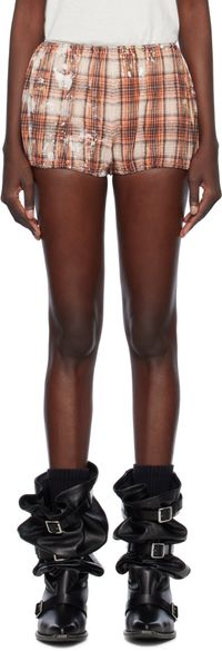 R13 Orange Bloomer Shorts