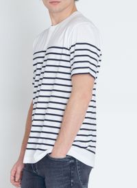Armor Lux - Tee-shirt col rond en coton - Taille XL - Blanc