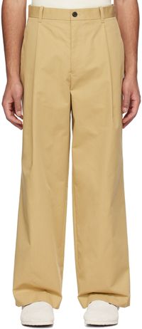 Solid Homme Beige Tucked Trousers