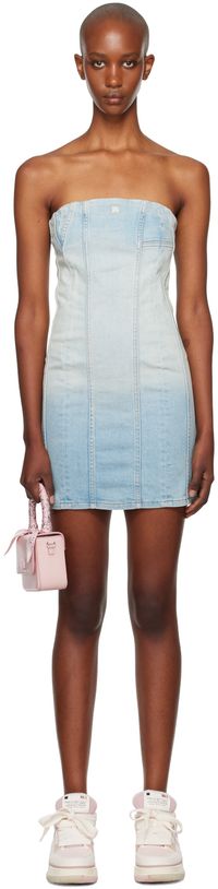 AMIRI Blue MA Bustier Denim Minidress
