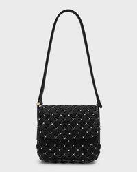 La Prima Mini Embellished Satin Shoulder Bag