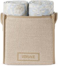 Versace Blue & Beige Barocco Floor Basket Towel Set, 5 pcs