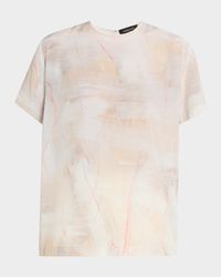 Brushed-Print Silk Crepe De Chine T-Shirt