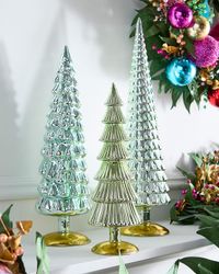Winter Green Large Hue Trees, Set of 3