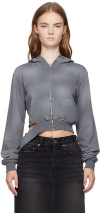 We11done Gray Distressed Hoodie
