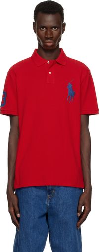 Polo Ralph Lauren Polo ajusté rouge en piqué à logo