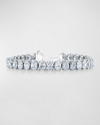 Platinum North-South Prong-Set Diamond Tennis Bracelet, 9.80tcw, 7"L