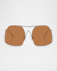 MU A55S Steel Square Sunglasses