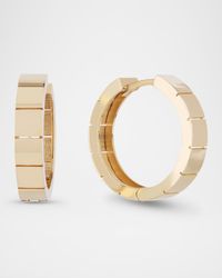 16mm Thin Flash Tile Hoop Earrings in 14K Yellow Gold