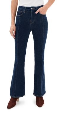 Good American Good Petite Flare Jeans Indigo983 2