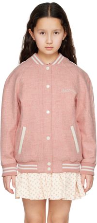 Bonpoint Kids Pink Effy Bomber Jacket