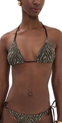 Ramy Brook Nikoleta Bikini Top Beach Brown Zebra XS