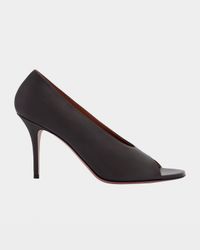 Julianne Peep-Toe Leather Pumps