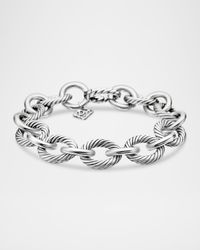 Large Oval Link Bracelet in Silver, 12mm