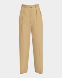 Alfidis Pleated Straight-Leg Cotton-Cashmere Pants