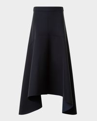 Asymmetrical Neoprene Midi Skirt