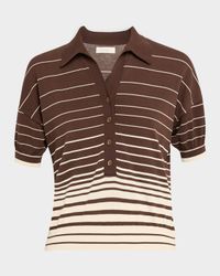 Sable Accordion Striped Polo Shirt