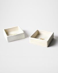 Mr. & Mrs. Square Trinket Bowls, Set of 2