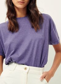 Sessun - Tee-shirt ample col rond fluide - Taille L - Violet