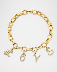 14K Diamond Love Initial Charm Bracelet