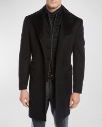 Men's ID Wool Top Coat, Black