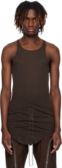 Rick Owens Brown Hollywood Basic Rib Tank Top