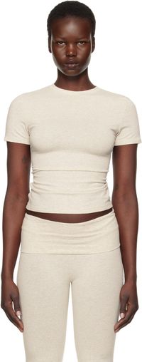 SKIMS Beige Cotton Jersey T-shirt