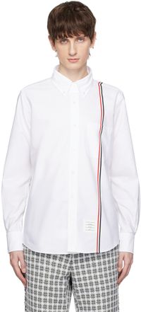 Thom Browne Chemise blanche à garniture à rayures