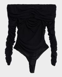 Poppie Gathered Off-Shoulder Bodysuit