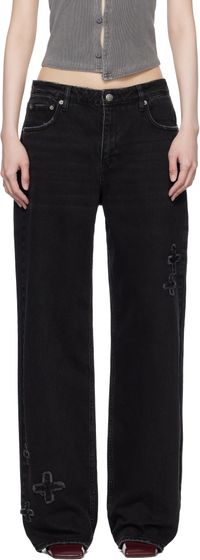 Ksubi Jean noir en denim Kraftwerk à taille basse