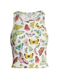 Women's Allen Butterfly Rib-Knit Tank - Boundless Butterfly - Size Large