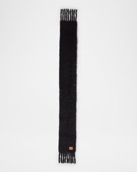 Wool-Blend Fringe Trim Scarf