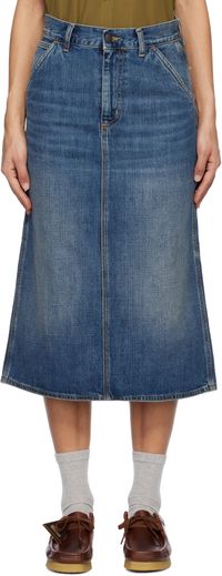 Carhartt Work In Progress Blue Single Knee Midi Skirt