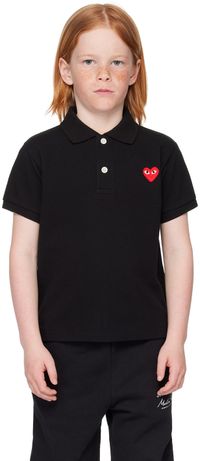 COMME des GARÇONS PLAY Enfant | Polo noir à logo