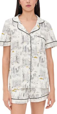 BedHead PJs Short Sleeve Short Pajama Set City That Never Sleeps M