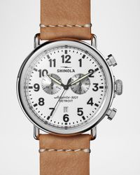 The Runwell Chronograph Leather-Strap Watch, 47mm