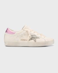 Superstar Leather Glitter Low-Top Sneakers
