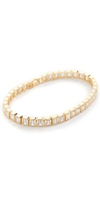 SHASHI Emerald Cut Tennis Bracelet Gold One Size