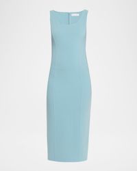 Sleeveless Scoop-Neck Midi Sheath Dress