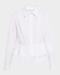 Gamma Button-Down Peplum Shirt