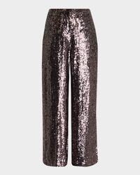 Adieu For Now Sequined Wide-Leg Pants