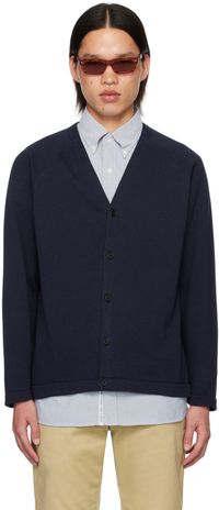 nanamica Cardigan bleu marine en polyester KODENSHI®︎