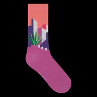 Bleuforet - Chaussettes en coton mélangé imprimé - Taille 36/40 - Violet