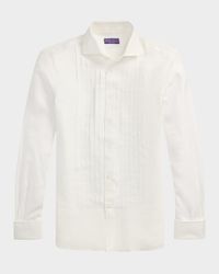 Men's NM X RL French Cuff Linen Tuxedo Shirt