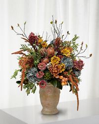 Mixed Fall 47" Faux Floral Arrangement in Terracotta Planter