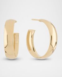 24mm Curved Hoop Earrings in 14K Yellow Gold