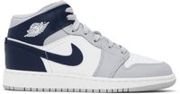 Nike Jordan Big Kids Navy & Gray Air Jordan 1 Mid Sneakers